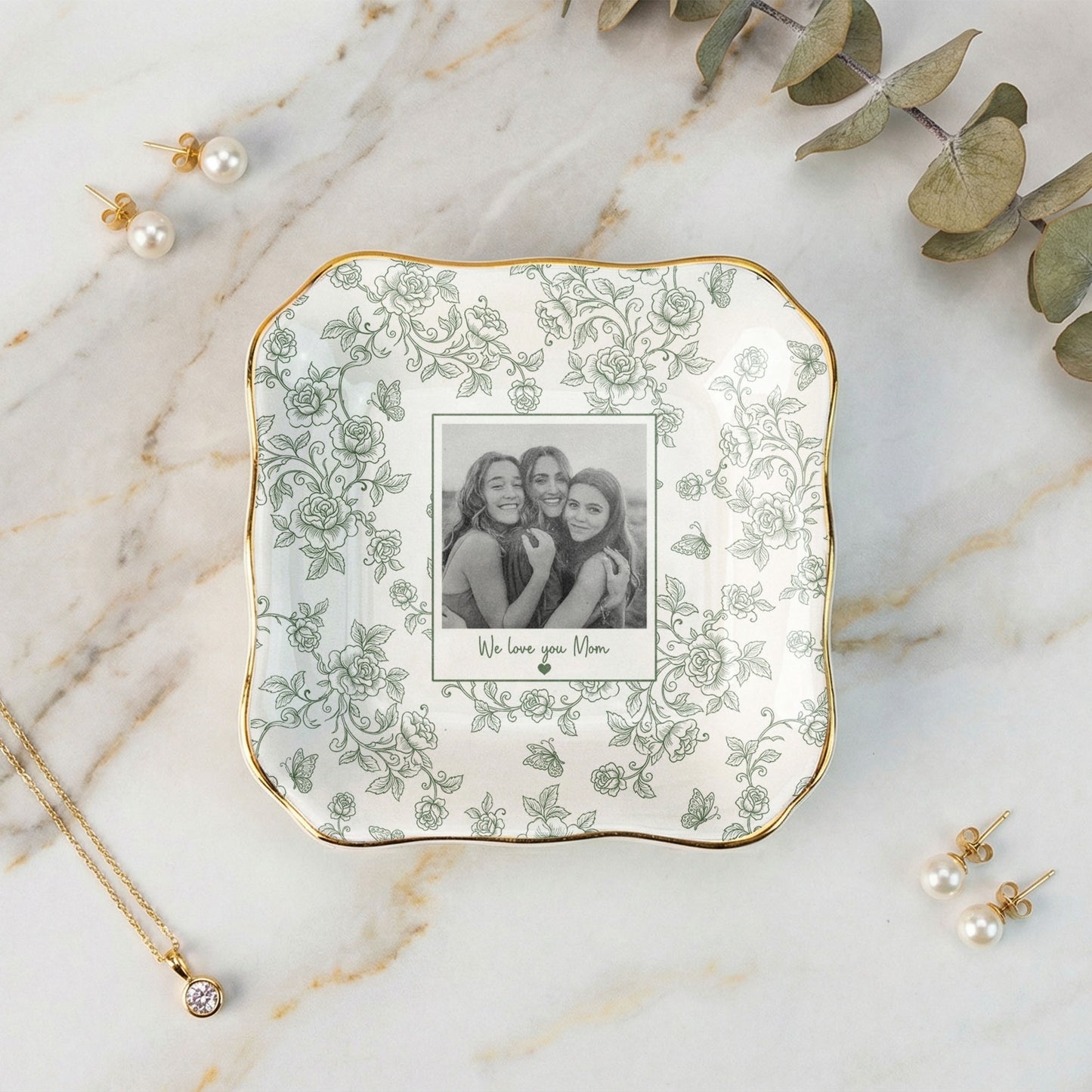 Personalised Photo Trinket Dish, Custom Jewelry Ring Dish, Ceramic Trinket Tray for Birthday, Anniversary (Copy)
