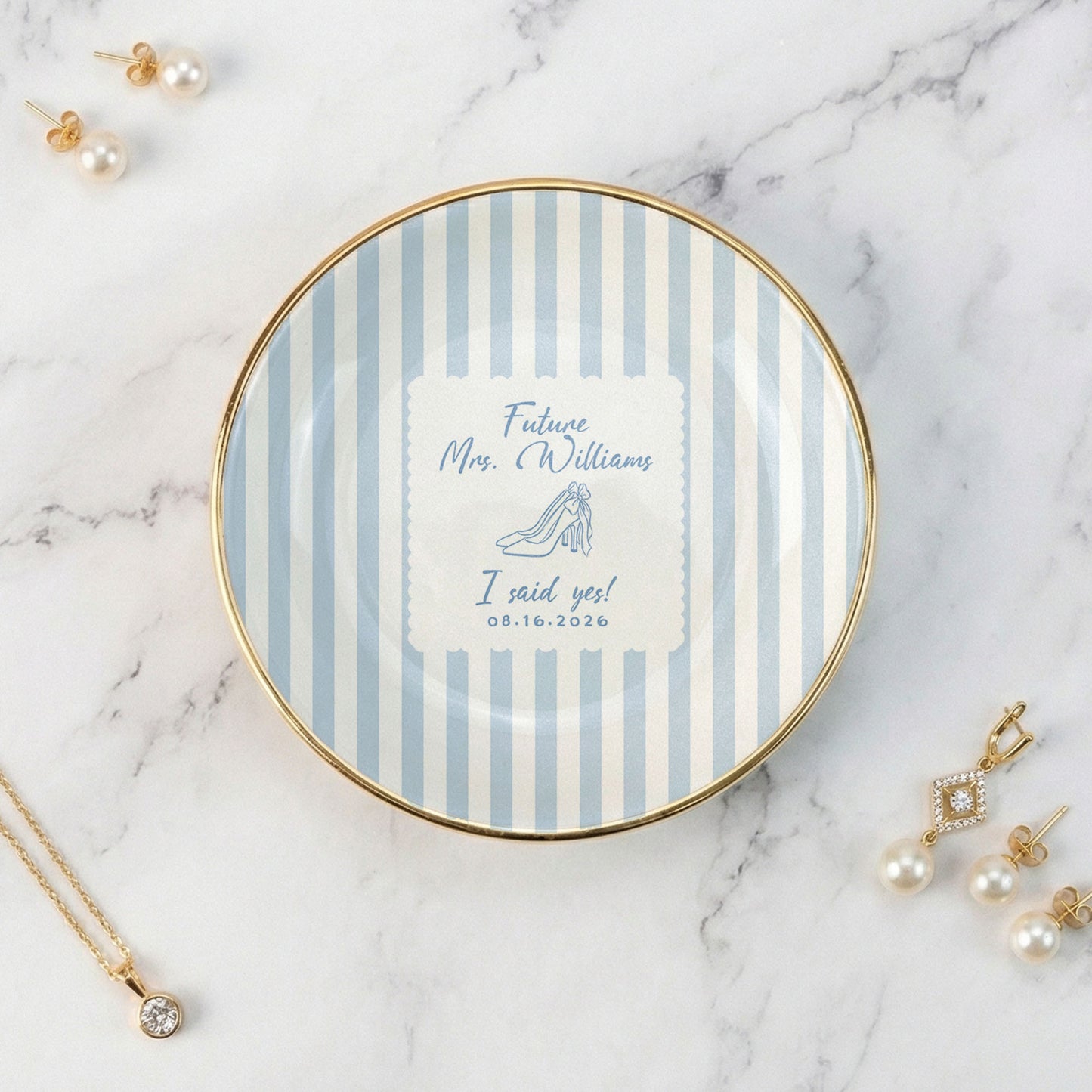Personalized Wedding Ring Dish, Engagement Gift for Couple, Bridal Shower Gift