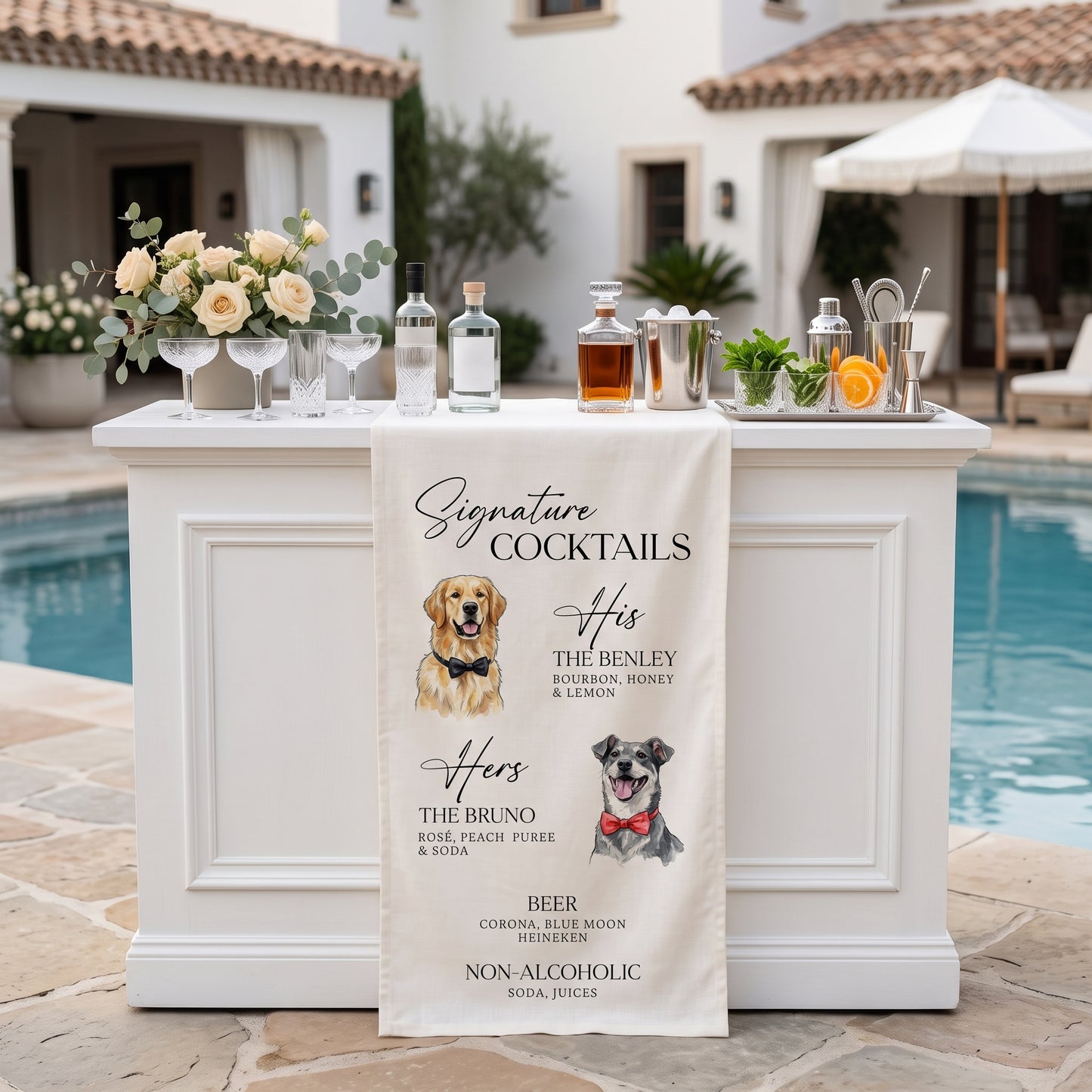 Custom Pet Signature Cocktail, Dog Custom Drink Sign, Pet Bar Menu Sign