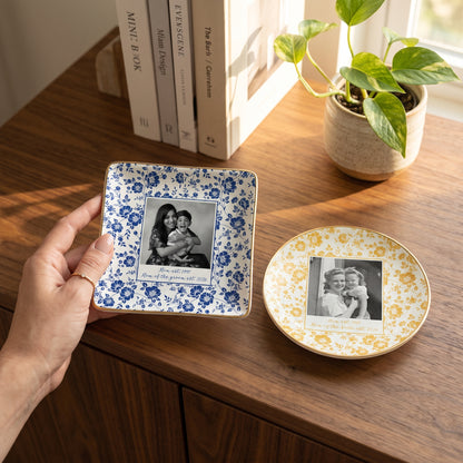 Personalised Photo Trinket Dish, Custom Jewelry Ring Dish, Ceramic Trinket Tray for Birthday, Anniversary