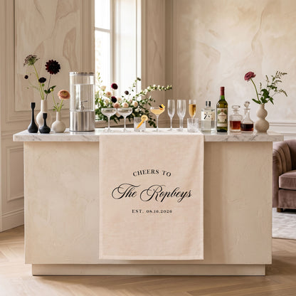 Personalized Fabric Bar Menu Sign, Signature Drink Wedding Sign, Linen Fabric Wedding Bar Banner