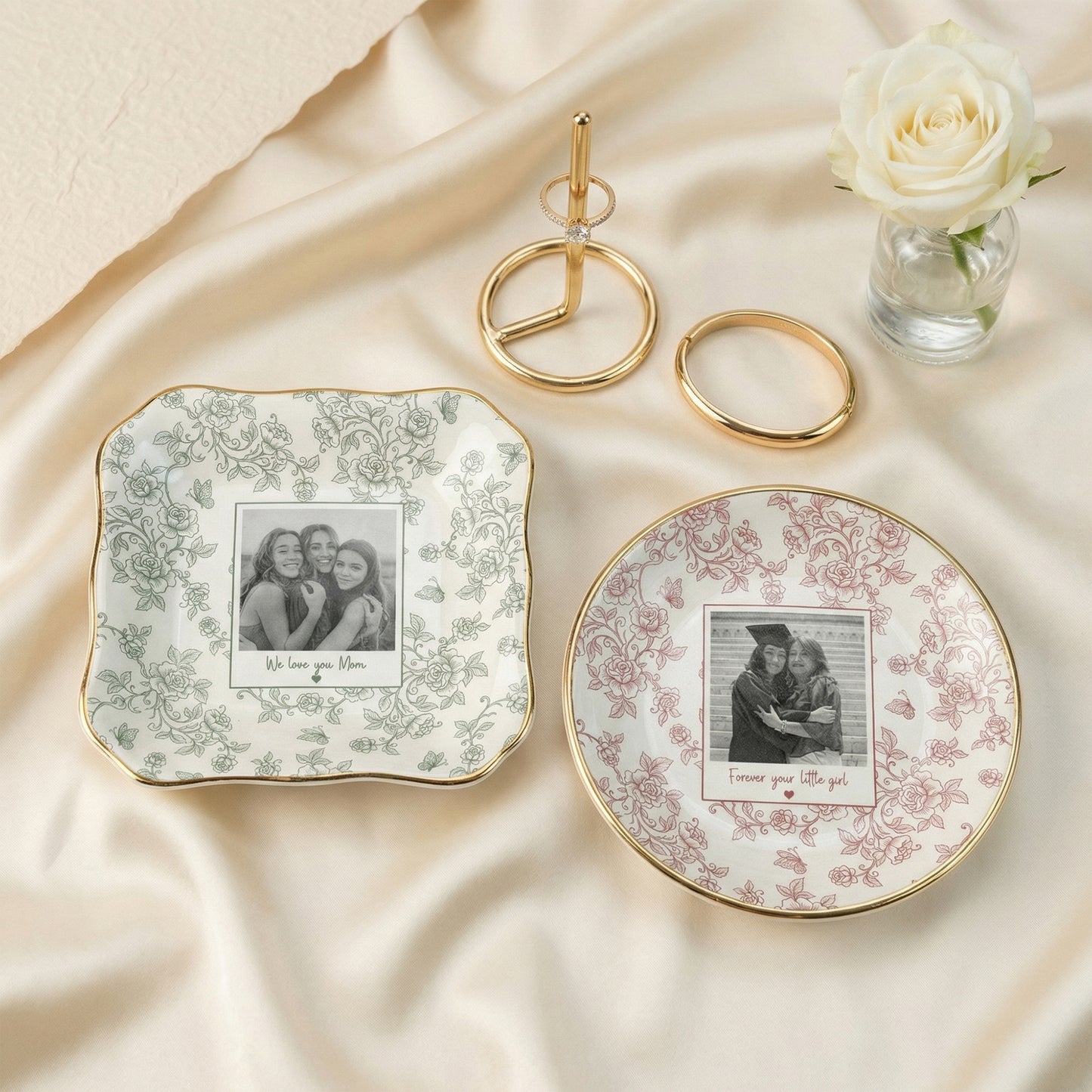 Personalised Photo Trinket Dish, Custom Jewelry Ring Dish, Ceramic Trinket Tray for Birthday, Anniversary (Copy)