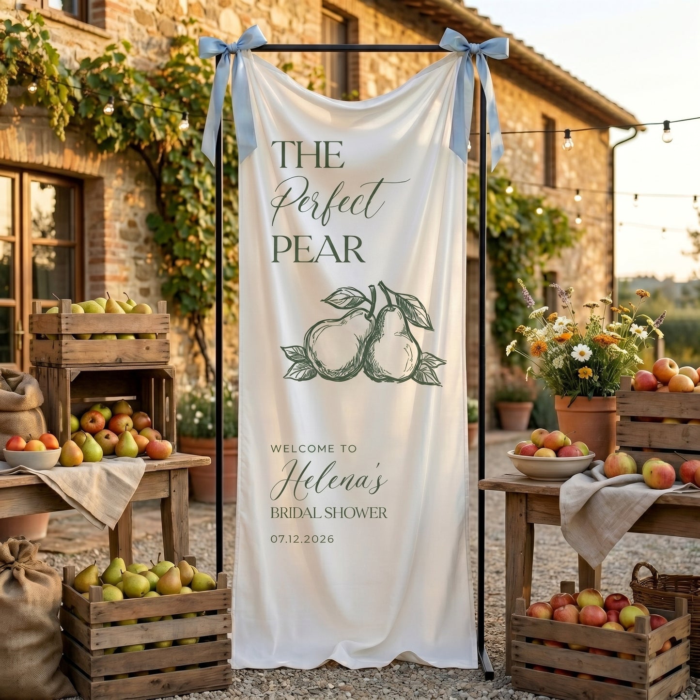 Personalized Bridal Shower Welcome Sign, She Found Her Perfect Pear Bridal Shower Banner