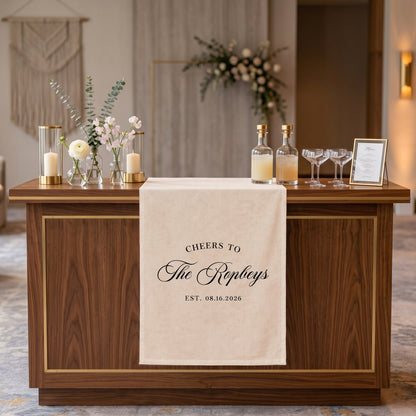 Personalized Fabric Bar Menu Sign, Signature Drink Wedding Sign, Linen Fabric Wedding Bar Banner