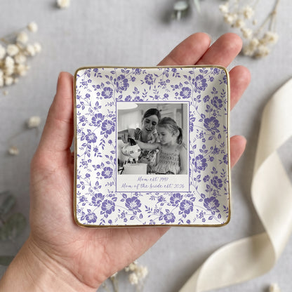 Personalised Photo Trinket Dish, Custom Jewelry Ring Dish, Ceramic Trinket Tray for Birthday, Anniversary