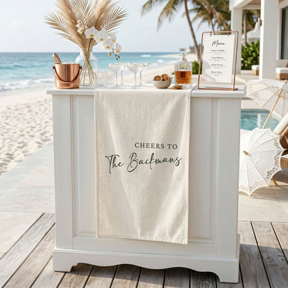 Fabric Bar Menu Sign, Signature Drink Wedding Sign, Personalized Cocktail Bar Sign