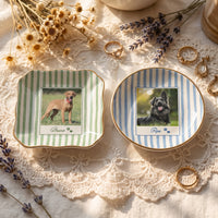 Custom Pet Jewelry Ring Dish, Dog Cat Portrait Ceramic Trinket Tray, Gift For Pet Owner