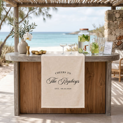 Personalized Fabric Bar Menu Sign, Signature Drink Wedding Sign, Linen Fabric Wedding Bar Banner