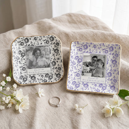 Personalised Photo Trinket Dish, Custom Jewelry Ring Dish, Ceramic Trinket Tray for Birthday, Anniversary