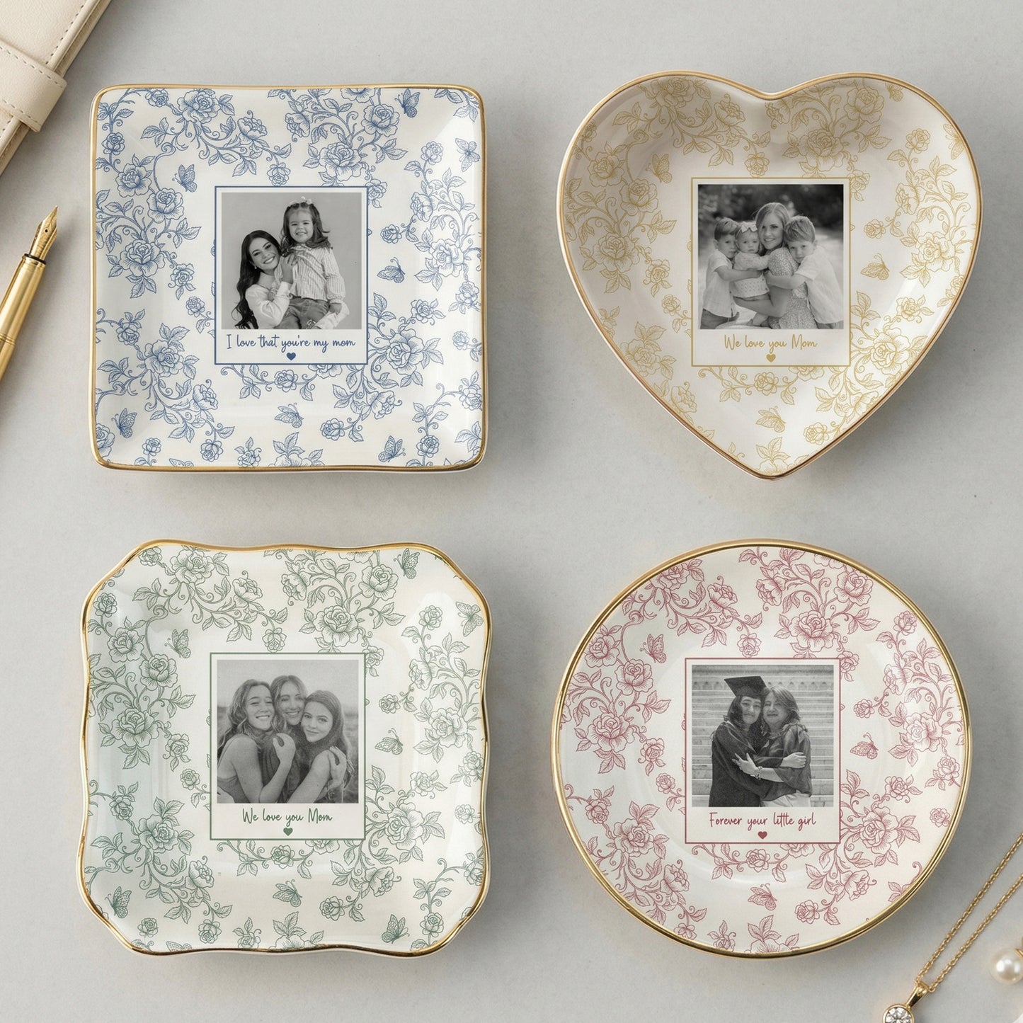 Personalised Photo Trinket Dish, Custom Jewelry Ring Dish, Ceramic Trinket Tray for Birthday, Anniversary (Copy)
