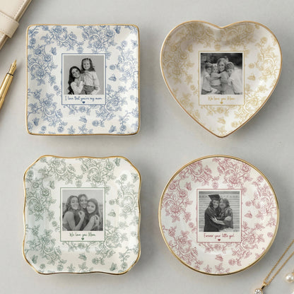 Personalised Photo Trinket Dish, Custom Jewelry Ring Dish, Ceramic Trinket Tray for Birthday, Anniversary (Copy)