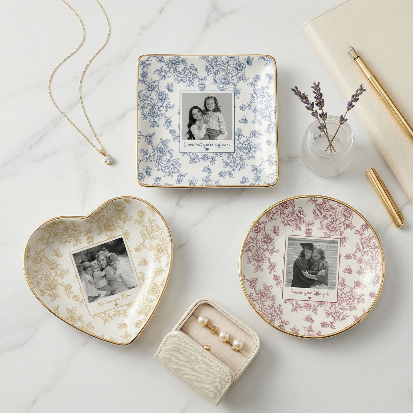 Personalised Photo Trinket Dish, Custom Jewelry Ring Dish, Ceramic Trinket Tray for Birthday, Anniversary (Copy)