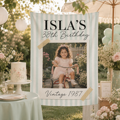 Birthday Photo Banner, Personalized Birthday Decorations, Fun Disco Ball Event Banners
