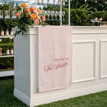 Personalized Cotton Linen Striped Wedding Bar Sign