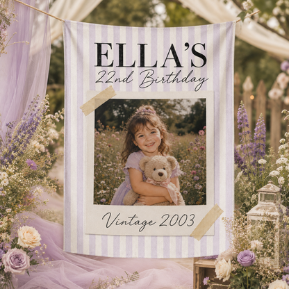 Birthday Photo Banner, Personalized Birthday Decorations, Fun Disco Ball Event Banners