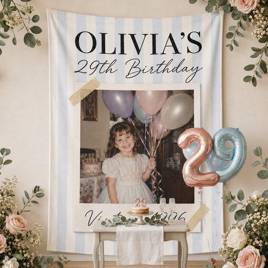 Birthday Photo Banner, Personalized Birthday Decorations, Fun Disco Ball Event Banners