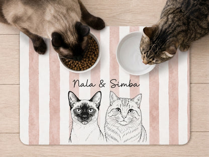 Custom Dog Feeding Mat with Name, Personalized Non Slip Pet Bowl Mat, Waterproof Dog Placemat, Pet Lover Gift