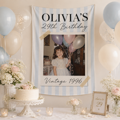 Birthday Photo Banner, Personalized Birthday Decorations, Fun Disco Ball Event Banners