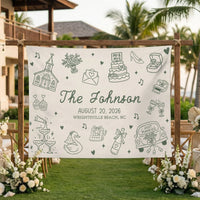 Custom Wedding Welcome Banner Personalized Wedding Backdrop Custom Name Date Wedding Ceremony Sign